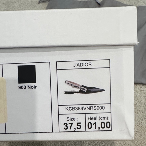 Dior J’Adior Black Patent Leather Pointed Slingback Flats with Logo Bow - Picture 8 of 8